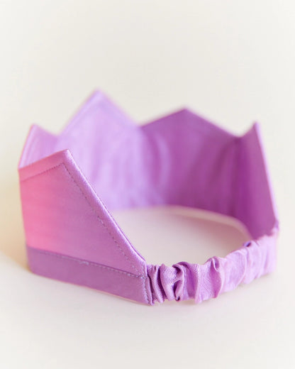 Sarah's Silks 100% Silk Pink & Purple Crown For Birthdays and Dress Up