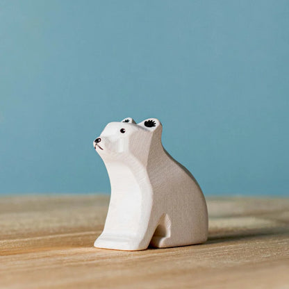 Bumbu Toys Wooden Sitting Polar Bear Cub