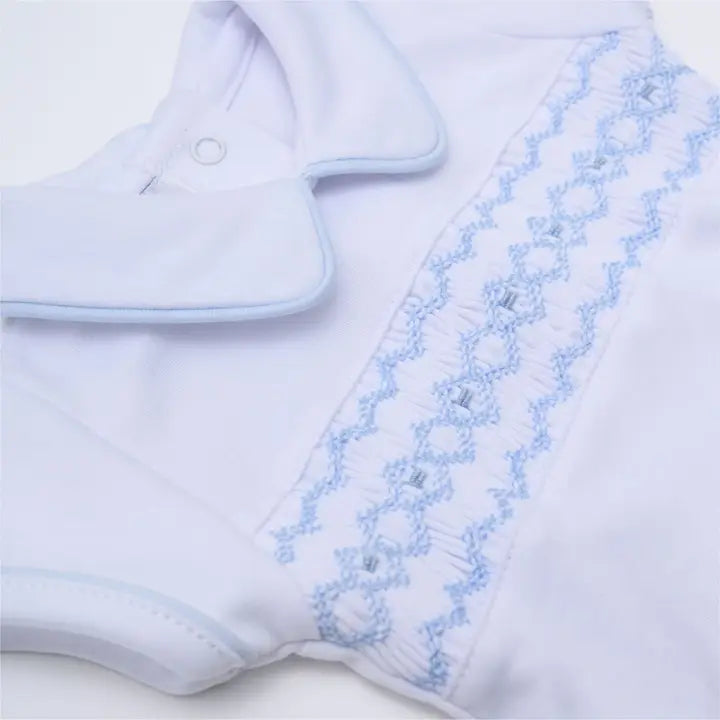 Magnolia Baby Hudson Smocked Diaper Cover Set - Light Blue