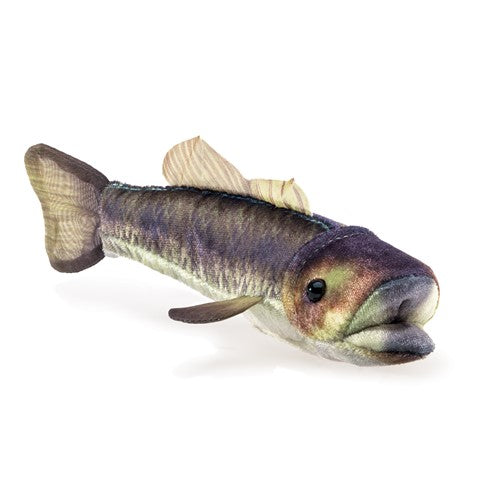 Folkmanis Puppets Realistic Plush Animal Finger Puppet Mini Bass, Largemouth