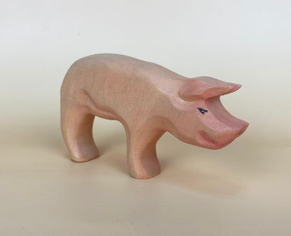 Green Taiga Toys Handmade Wooden Pig