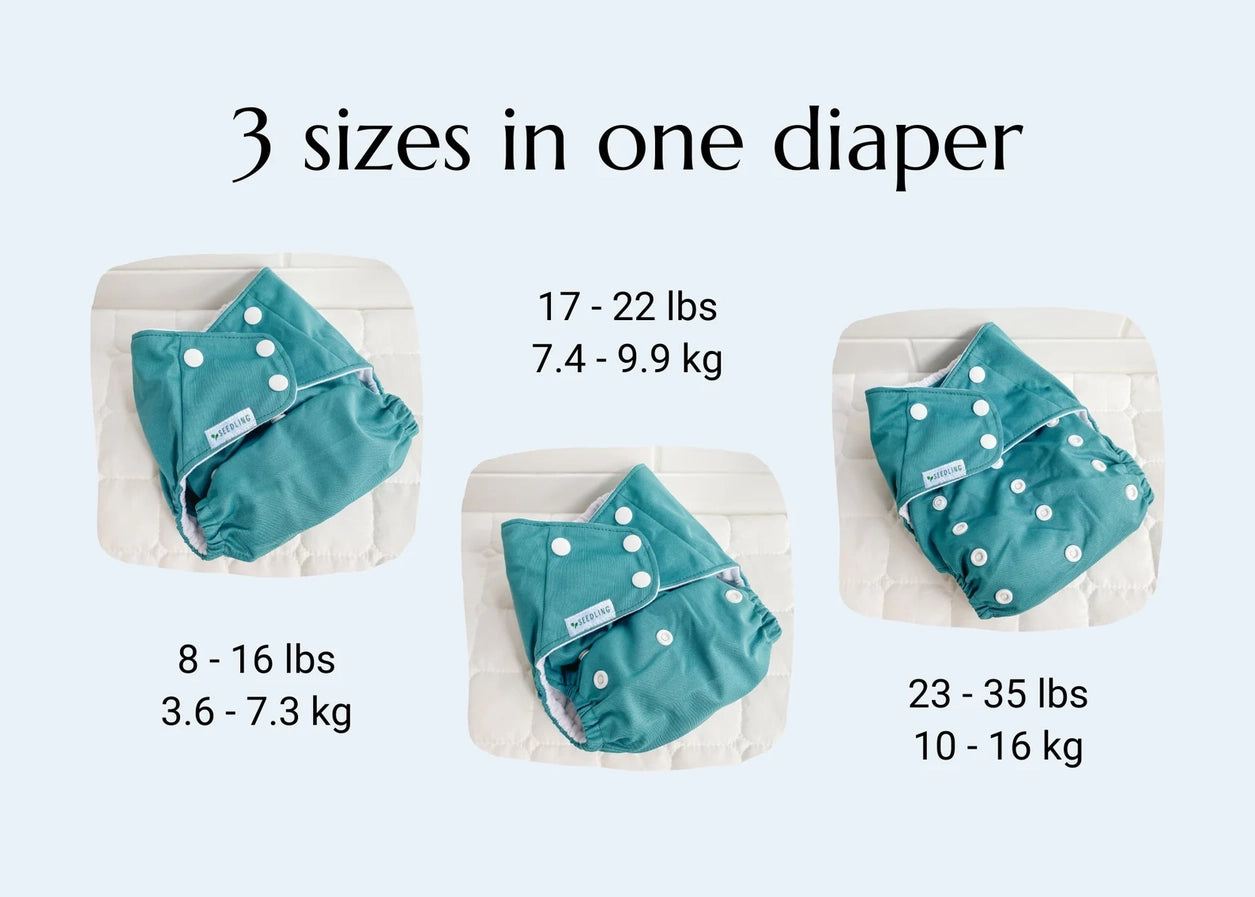 Seedling Family Cloth Diaper Pocket Style – Stay Dry Effect – Natural Bamboo