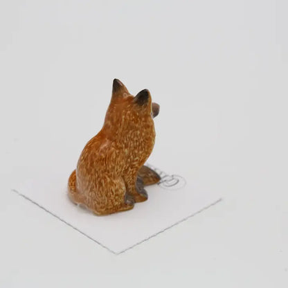 Little Critterz Brush Red Fox Sitting Porcelain Miniature