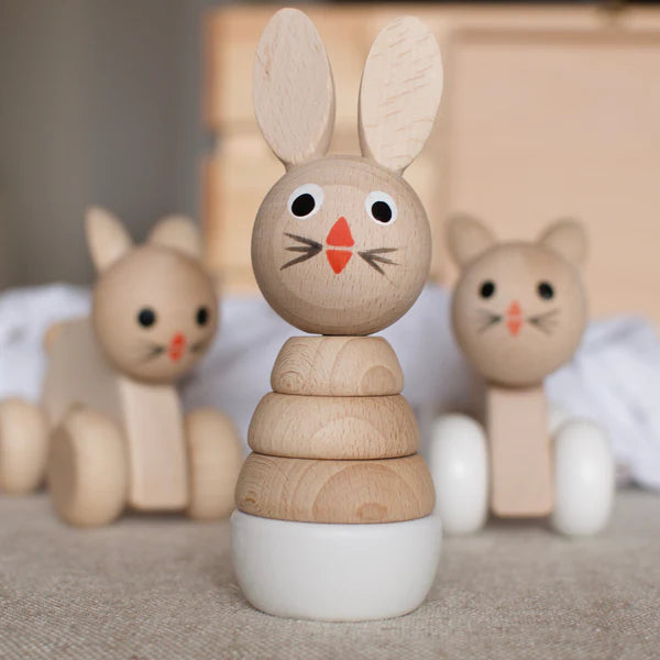 Miva Vacov Wooden Rabbit Stacking Puzzle - Bonnie ✨ Available for Engraving!