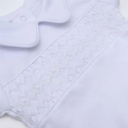 Magnolia Baby Hazel and Hudson Smocked Diaper Cover Set - White