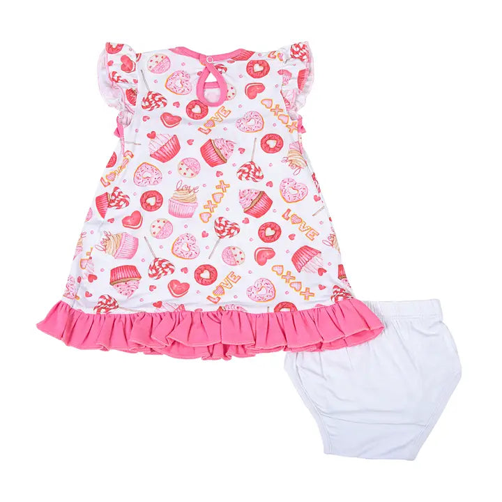 Magnolia Baby Xoxo Sweets Ruffle Flutters Dress Set