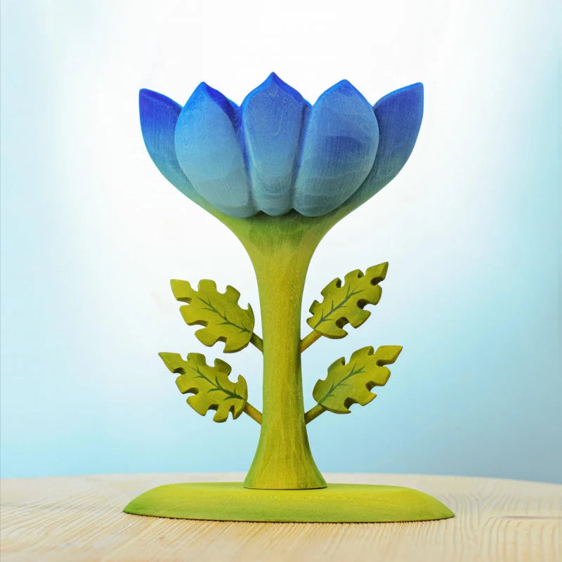 Bumbu Toys Large  Handcrafted Wooden Blue Flower