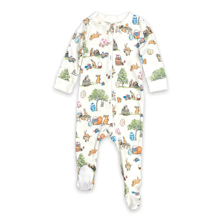 Pink Elephant Brands Full Zip Footed Pajama - Egg Hunt