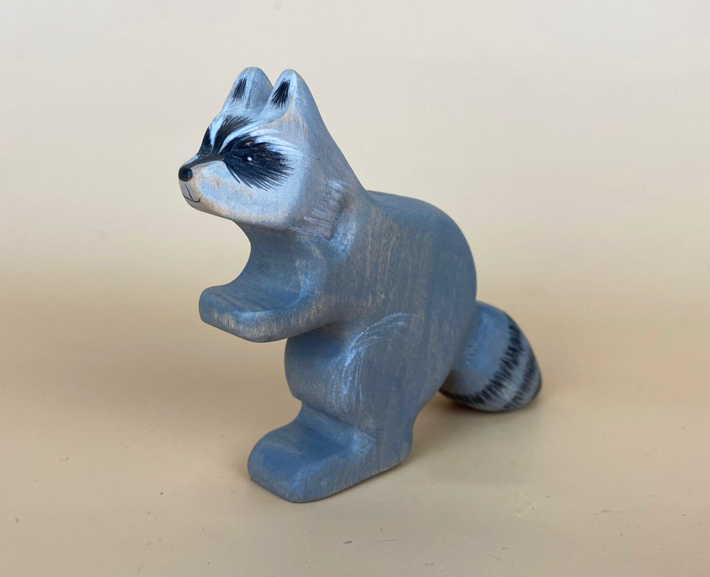 Green Taiga Toys Handmade Wooden Raccoon