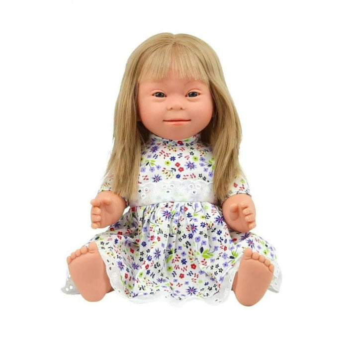 Tyber Blonde Baby Doll Girl with Down Syndrome - Long hair