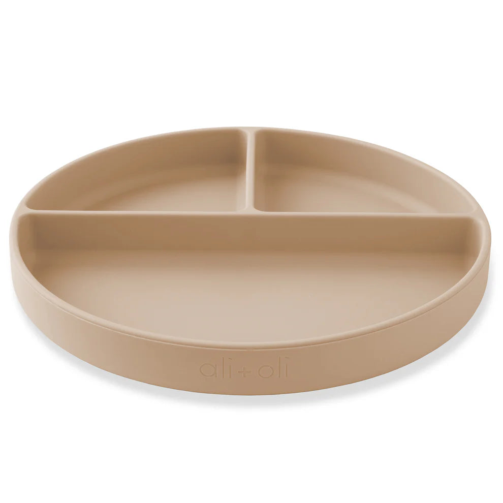 Ali+Oli Silicone Divided Suction Plate (Oatmeal)