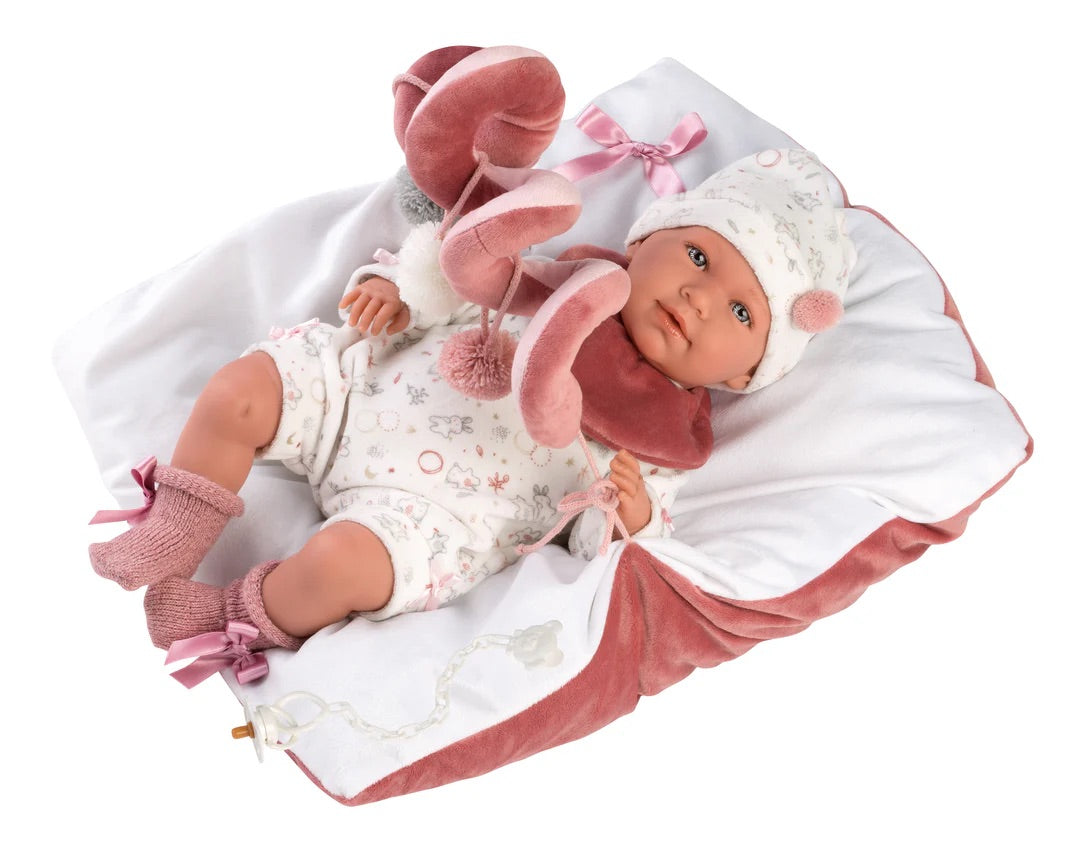 Llorens 16.5" Articulated Newborn Alondra with Activity Cushion