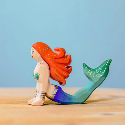 Bumbu Toys Handcrafted Wooden Mermaid Figurine