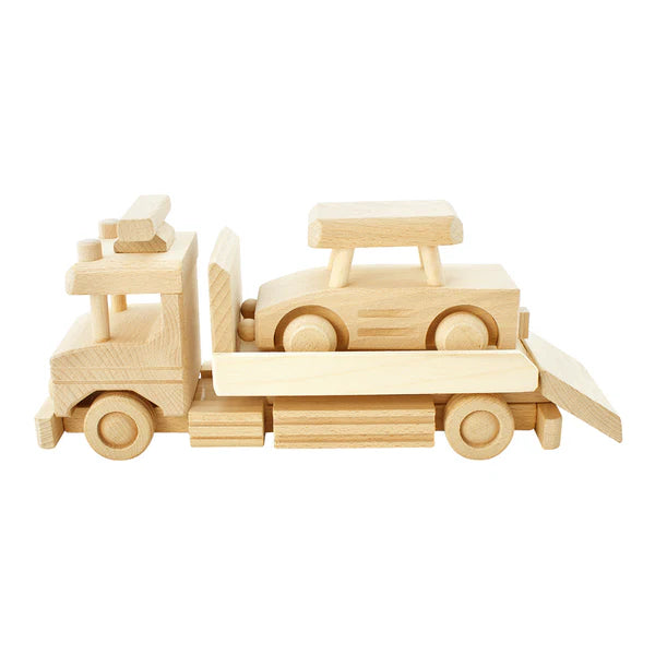 Bartu Wooden Tow Truck With Car - Jackson ✨ Available for Engraving!