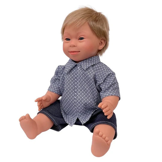 Tyber Baby Doll Boy with Down Syndrome - Blonde