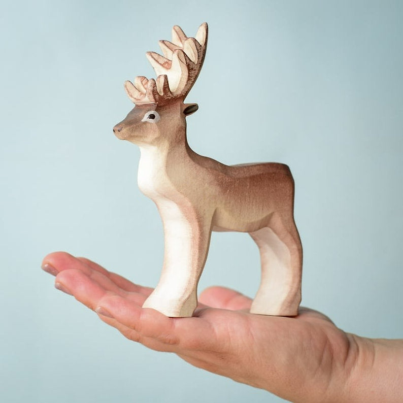 Bumbu Toys Handcrafted Wooden Reindeer Figurine