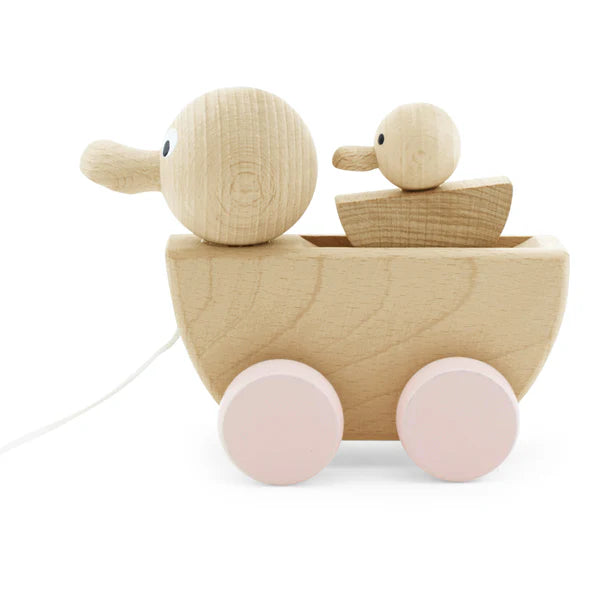 Miva Vacov Wooden Pull Along Toy Duck With Duckling - Georgia ✨ Available for Engraving!