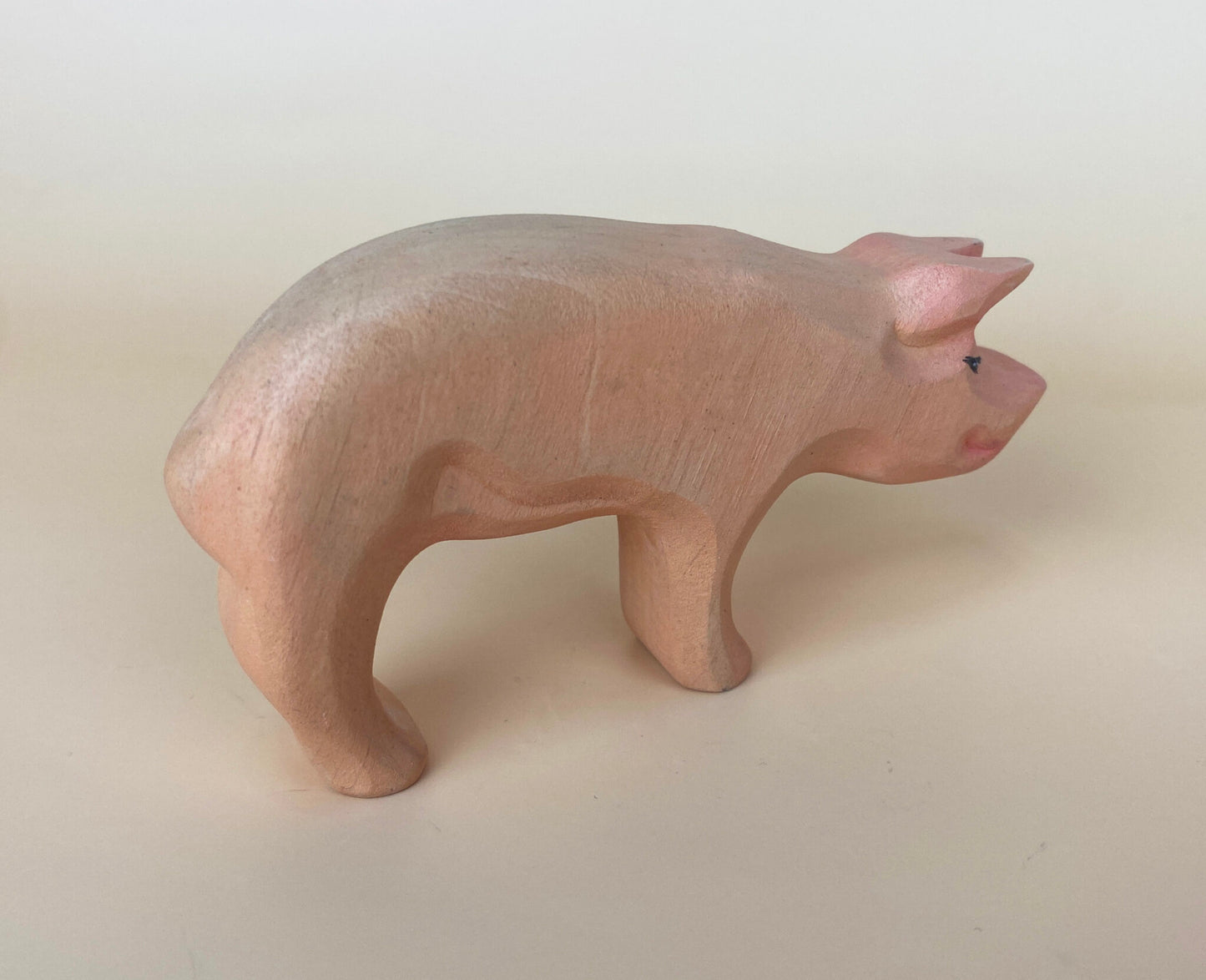 Green Taiga Toys Handmade Wooden Pig