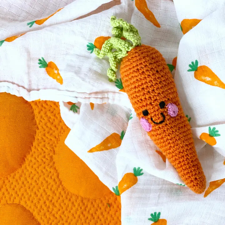 Pebble Pretend Play Food Rattle - Carrot