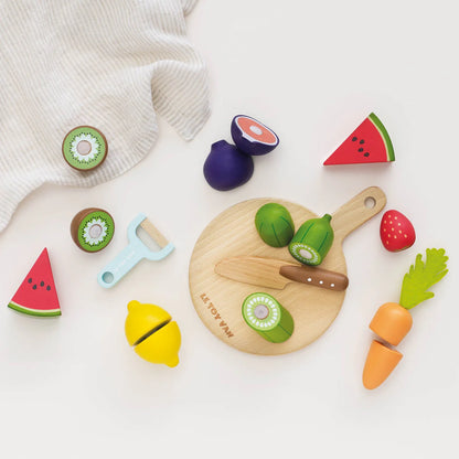 Le Toy Van Wooden Chopping Board & Sliceable Play Food