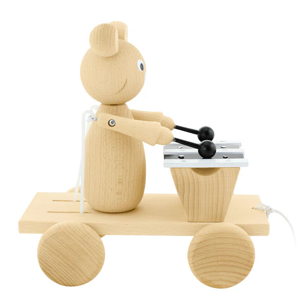 Miva Vacov Wooden Pull Along Bear With Xylophone - Baxter ✨ Available for Engraving!