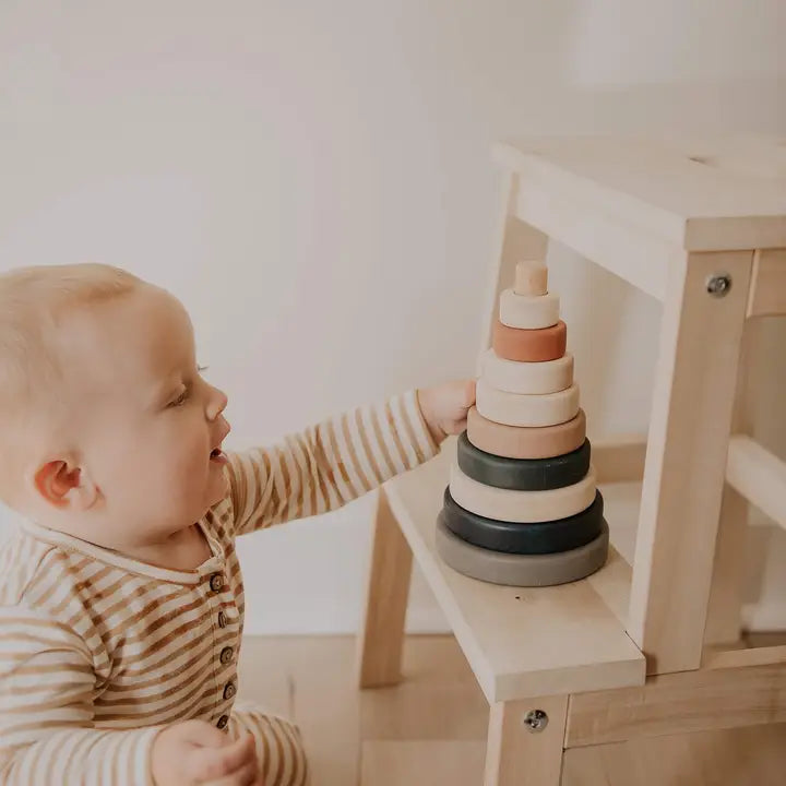 SABO Concept Wooden Ring Stacker Toy Stacking Baby Gift Stacking Ring Toy