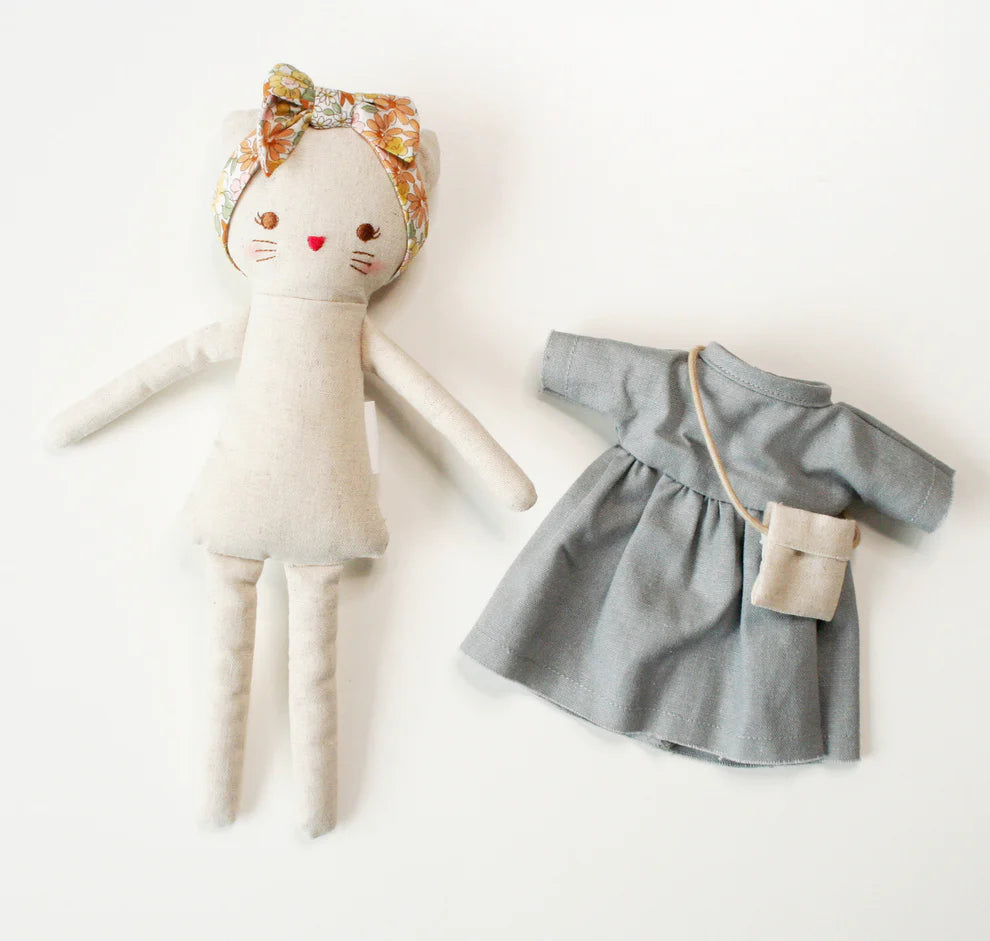 Alimrose Mini Lilly Kitty Grey Linen