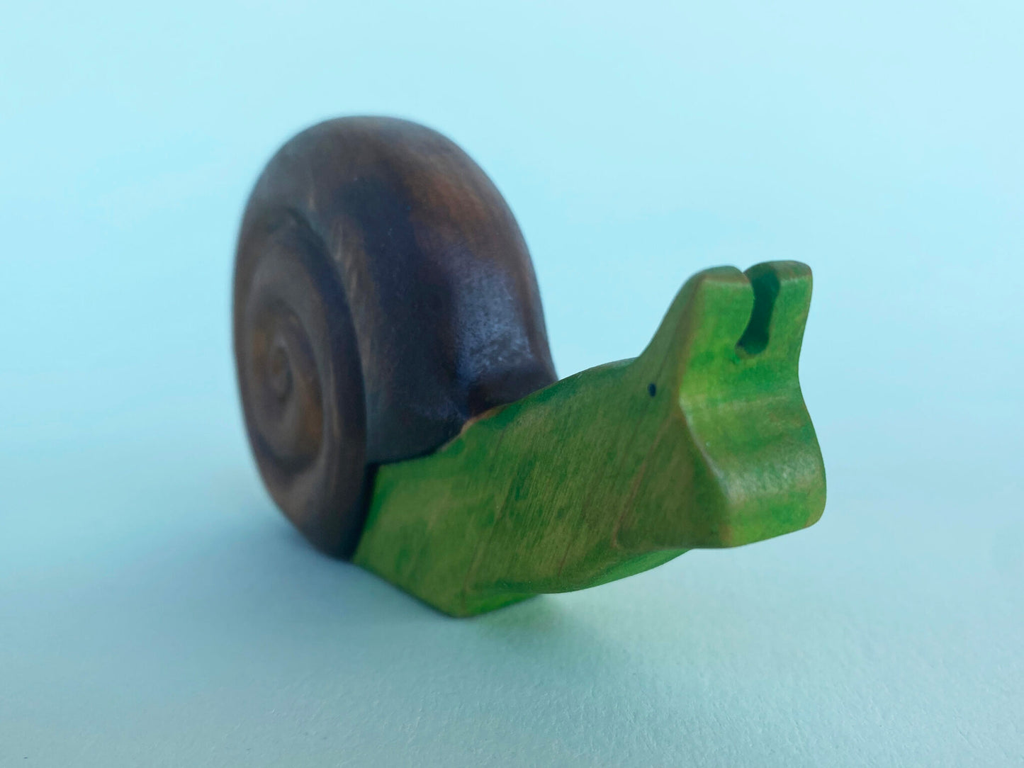 Green Taiga Toys Handmade Wooden Snail