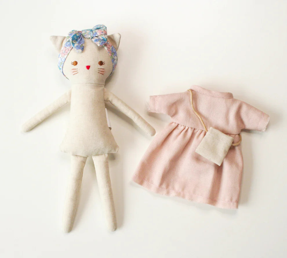 Alimrose Mini Lilly Kitty Pink Linen