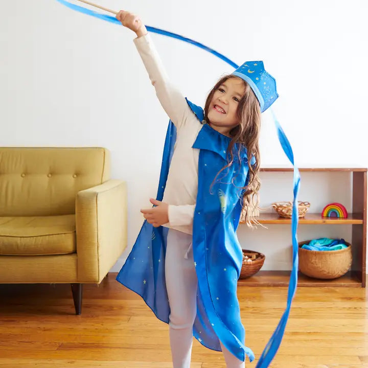 Sarah's Silks Star Silk & Wood Streamer - Wand For Pretend Play