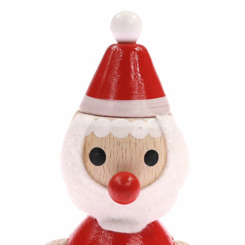 Miva Vacov Wooden Toy Santa Figurine in Red