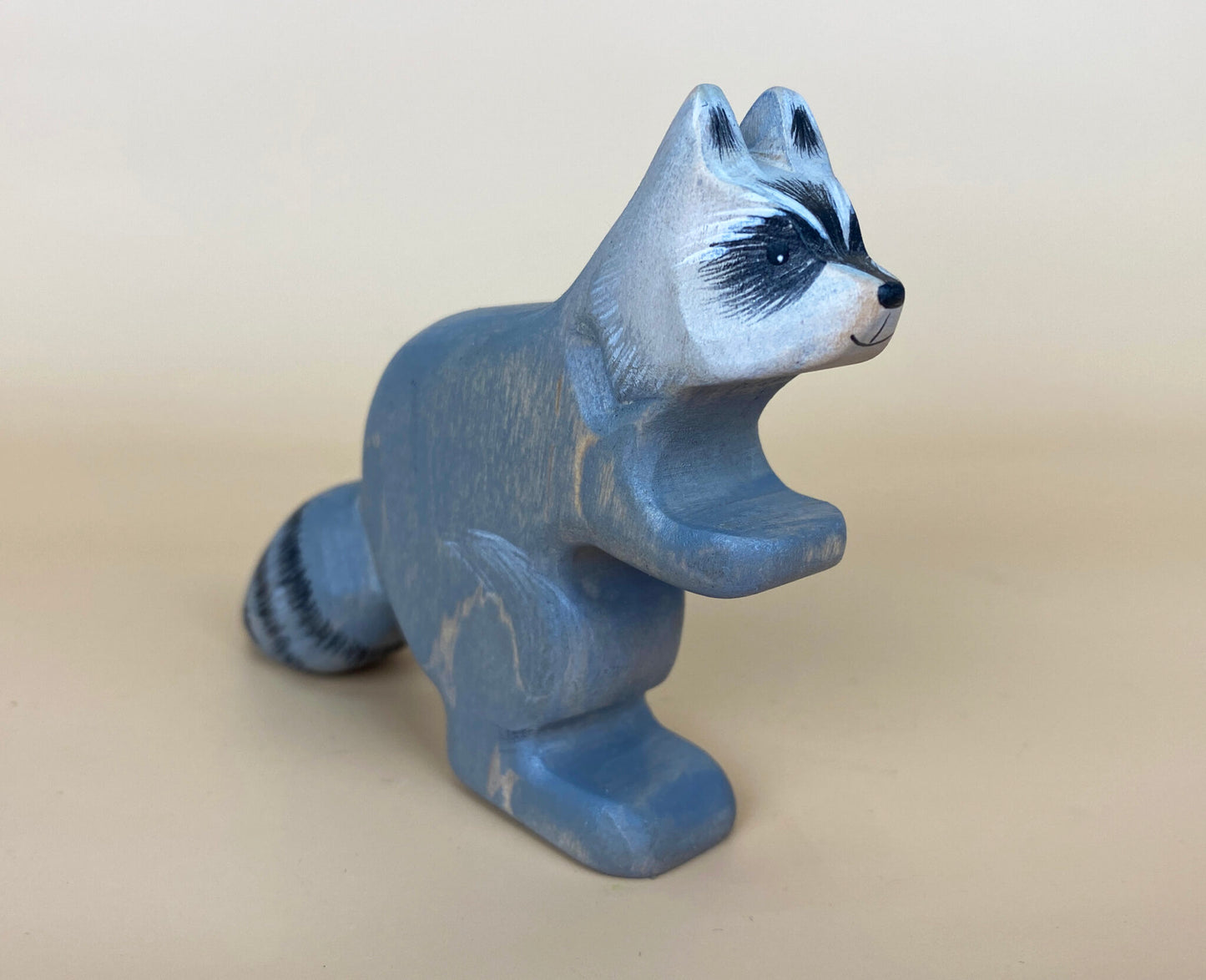 Green Taiga Toys Handmade Wooden Raccoon