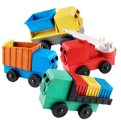 Luke's Toy Factory Educational Four-Pack of Toy Trucks