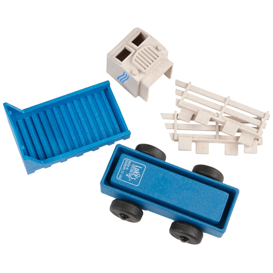 Luke's Toy Factory Stake Truck Toy Blue