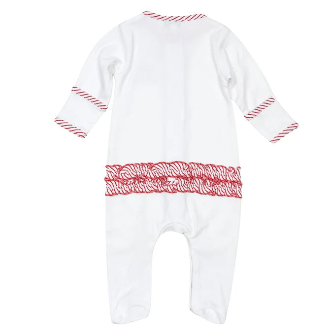 Magnolia Baby So This is Love Embroidered Ruffle Footie