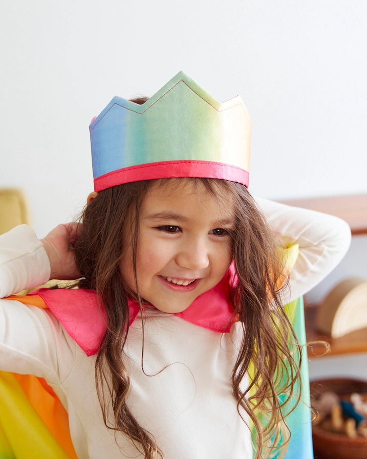 Sarah's Silks 100% Silk Rainbow Crown For Birthdays and Dress Up