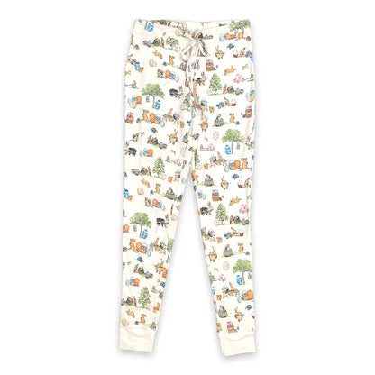 Pink Elephant Brands Womens Jogger/Henley Pajama Set - Egg Hunt