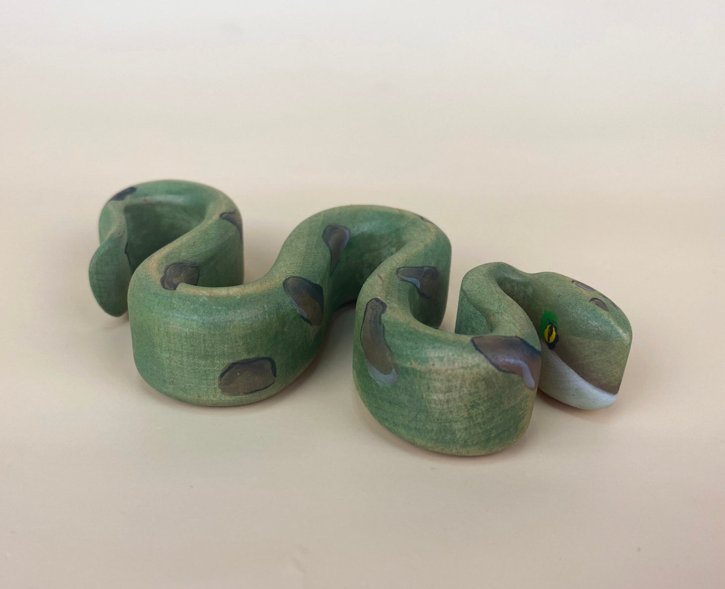 Green Taiga Toys Handmade Wooden Snake