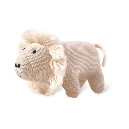 Viverano Organics Lion Knit Stuffed Animal Soft Baby Toy (Organic Cotton)