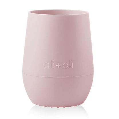 Ali+Oli Bunny Face Silicone Open Cup for Baby & Toddler (Misty Blush)