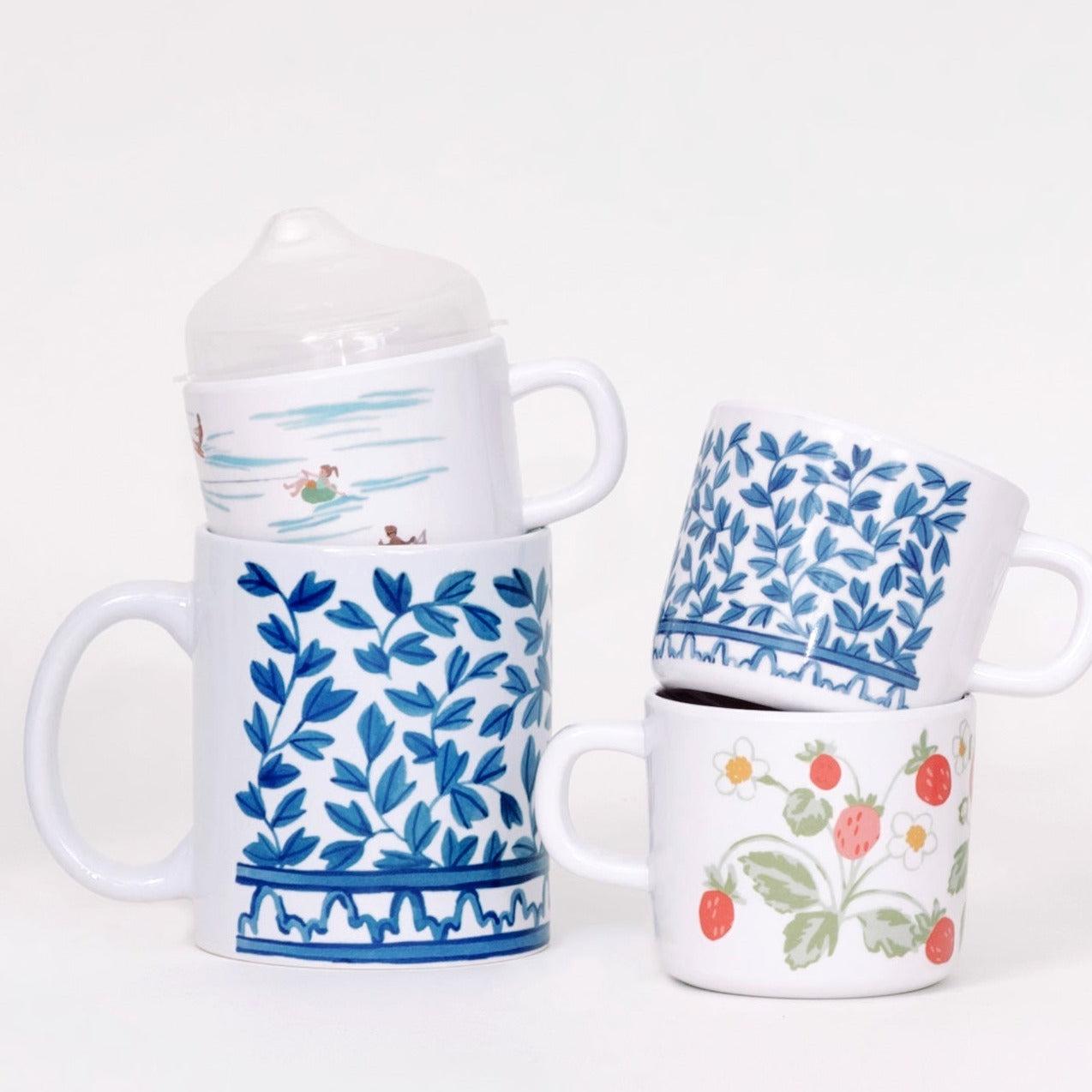 Helmsie Blue and White Sippy Cup