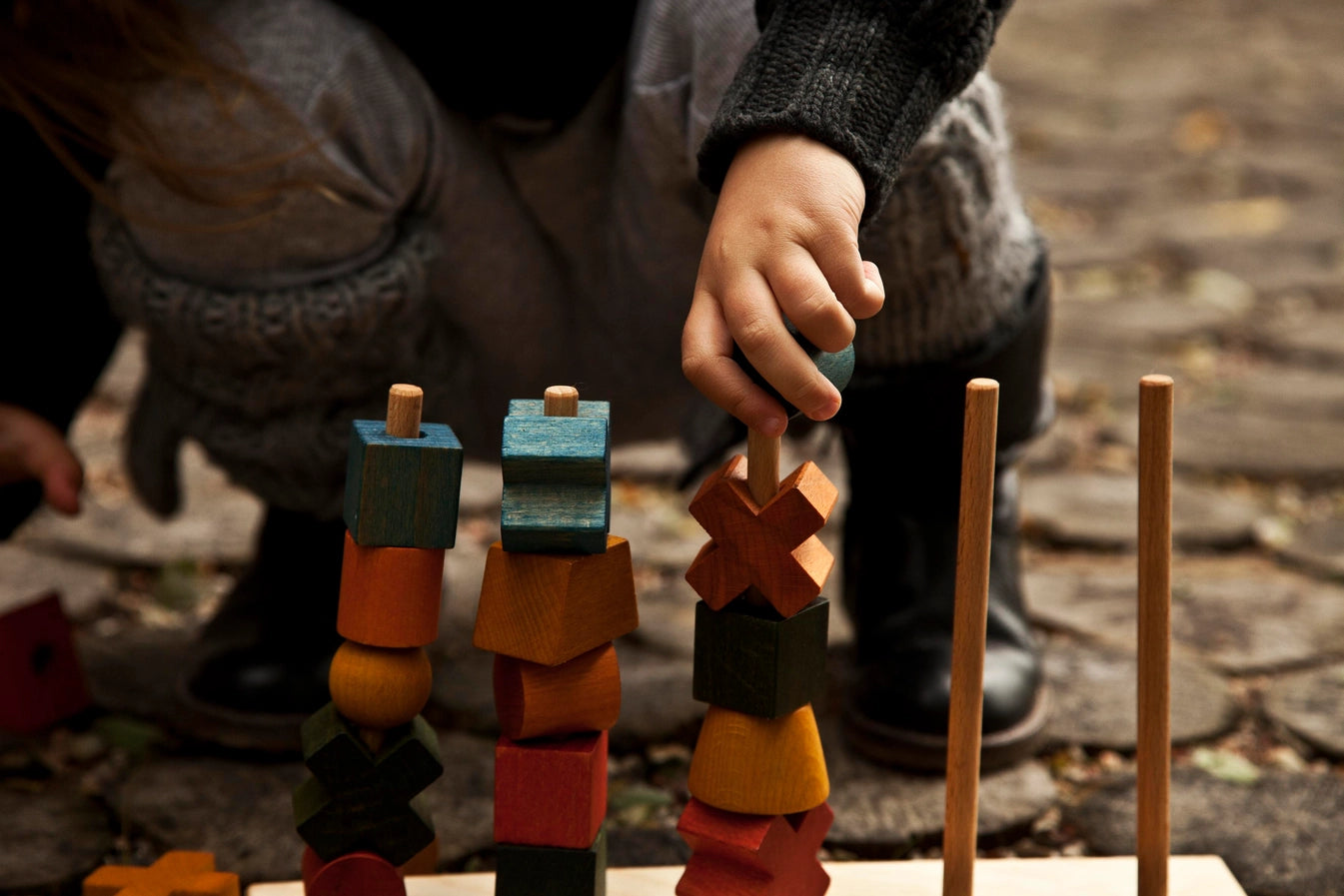 Wooden Story Stacking Montessori Toy Rainbow