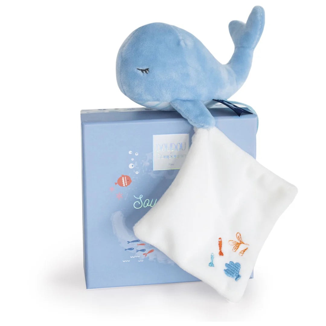 Doudou et Compagnie Under the Sea: Whale Plush with Doudou blanket