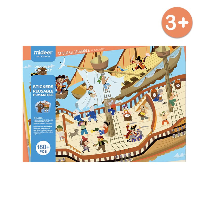 Mideer Reusable Sticker Activity Pads: 180-piece Pirates