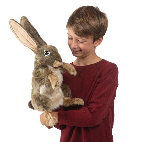 Folkmanis Puppets Realistic Plush Animal Hand Puppet Rabbit, Jack