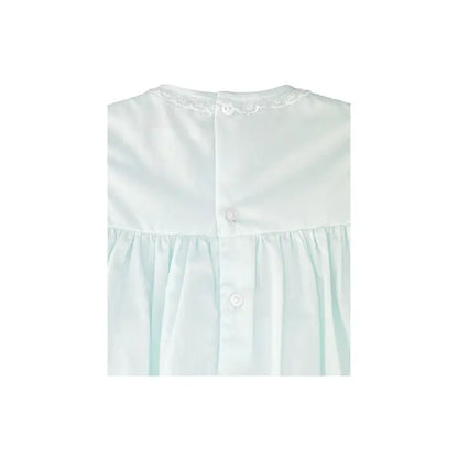 Petit Ami & Zubels Fully Smocked Dress with French Lace in Mint