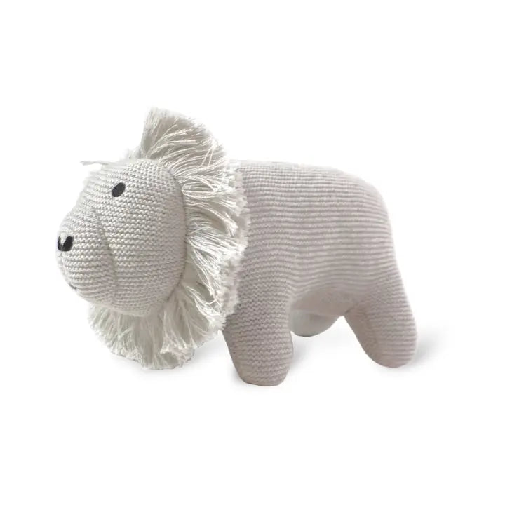 Viverano Organics Lion Knit Stuffed Animal Soft Baby Toy (Organic Cotton)