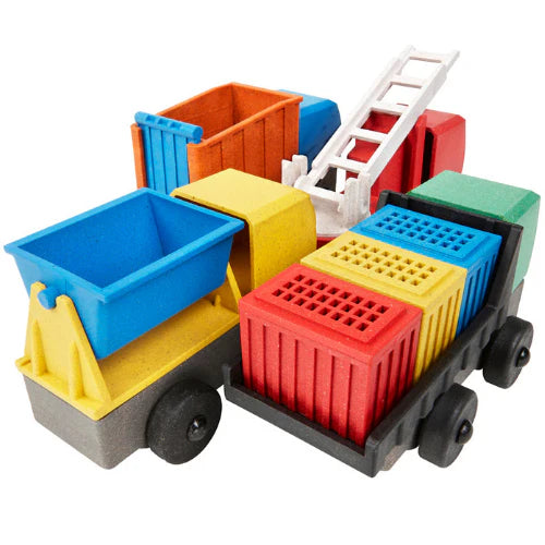 Luke's Toy Factory Educational Four-Pack of Toy Trucks