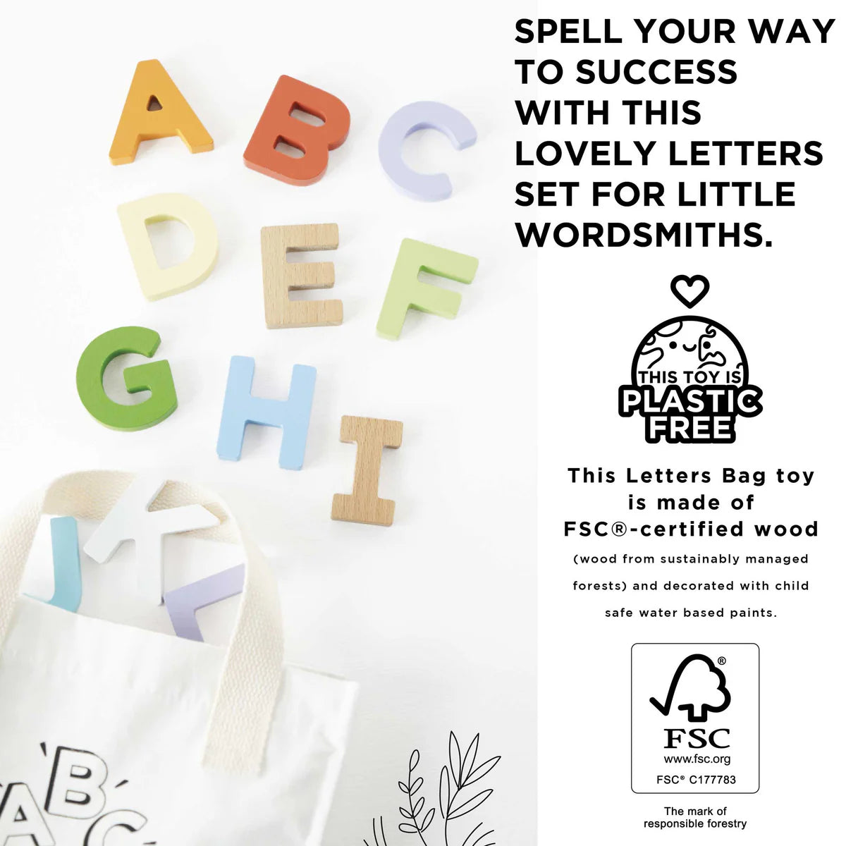 Le Toy Van Wooden Alphabet Set & Bag