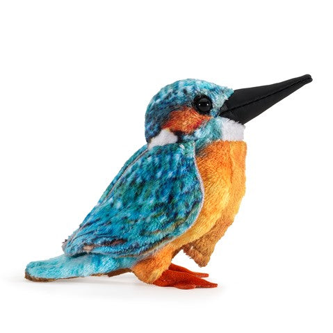 Folkmanis Puppets Realistic Plush Animal Finger Puppet Mini Kingfisher, Common 5"L